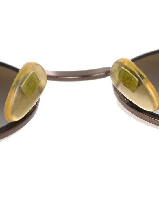 FENDI FF Logo Sunglasses Eye Wear Plastic Metal Brown Italy main image 5